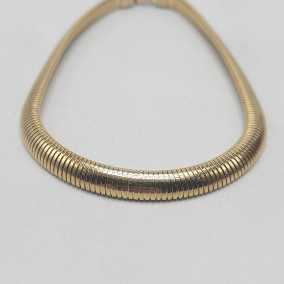 Vintage Egyptian Revival Gold-Tone Snake Chain Necklace 17 in - Picture 3 of 7